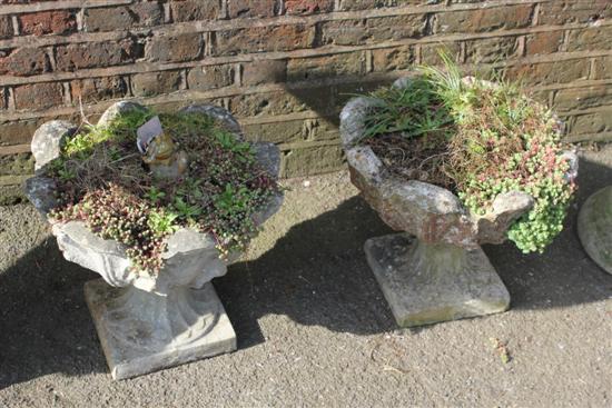 Pair stonework jardinieres